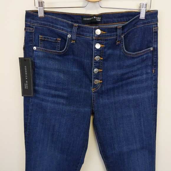 Veronica Beard Debbie 10" Skinny Fray Hem Jean 32 - Picture 2 of 7